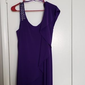 Embellished Betsy & Adam Purple Dress